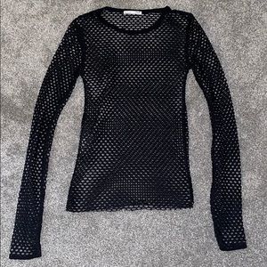 ZARA - FISHNET BLACK LONG SLEEVE TOP!